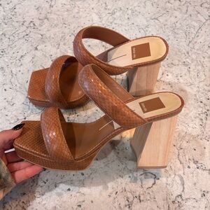 Dolce Vita Snake Embossed Platform Heels